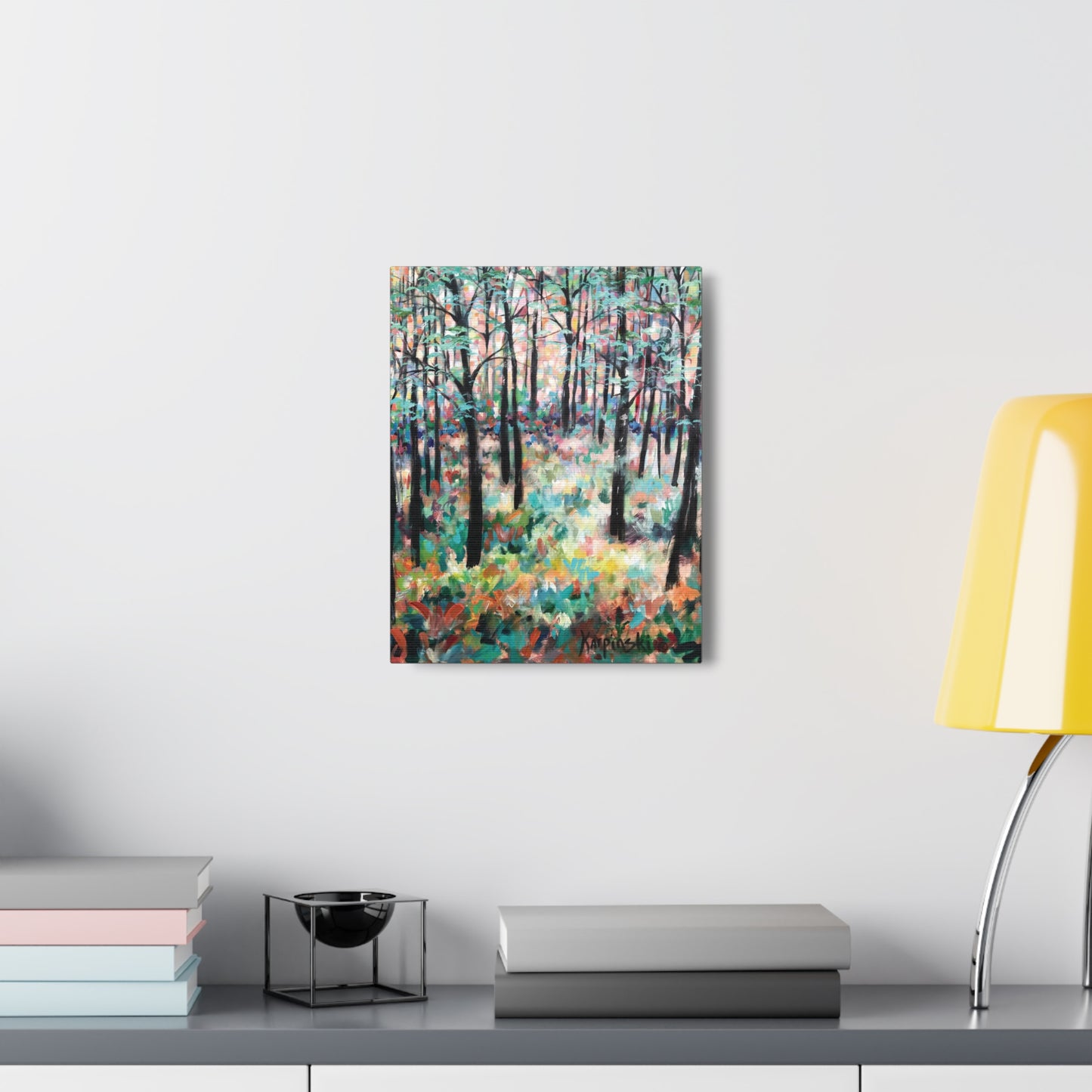 Nature Landscape Forest Colorful Canvas Print Artwork - Trees of Hope by Leslie Karpinski