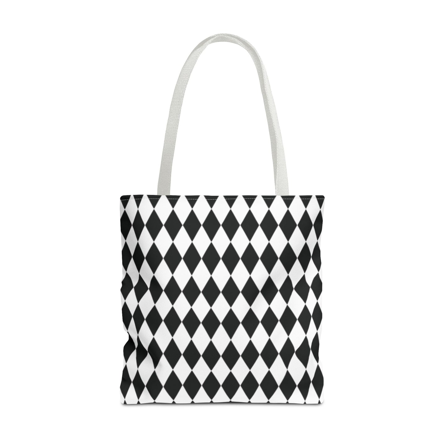Black White Harlequin Canvas Tote Bag - Saiko Studio