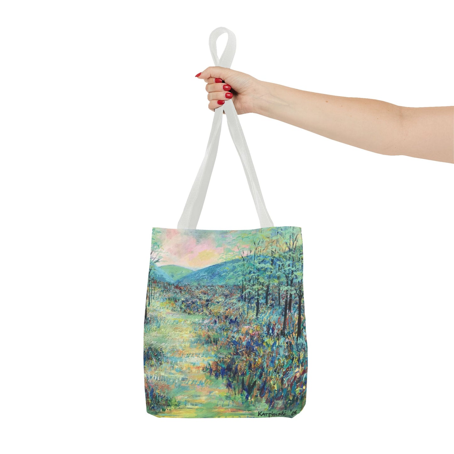 Landscape Nature Art Tote Bag Canvas Shopping Bag - Valle Crucis by Leslie Karpinski