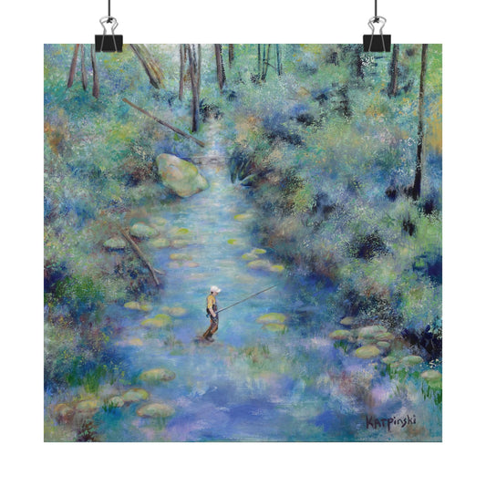 River Art Poster Print Nature Artwork Landscape Painting - River Wonders by Leslie Karpinski