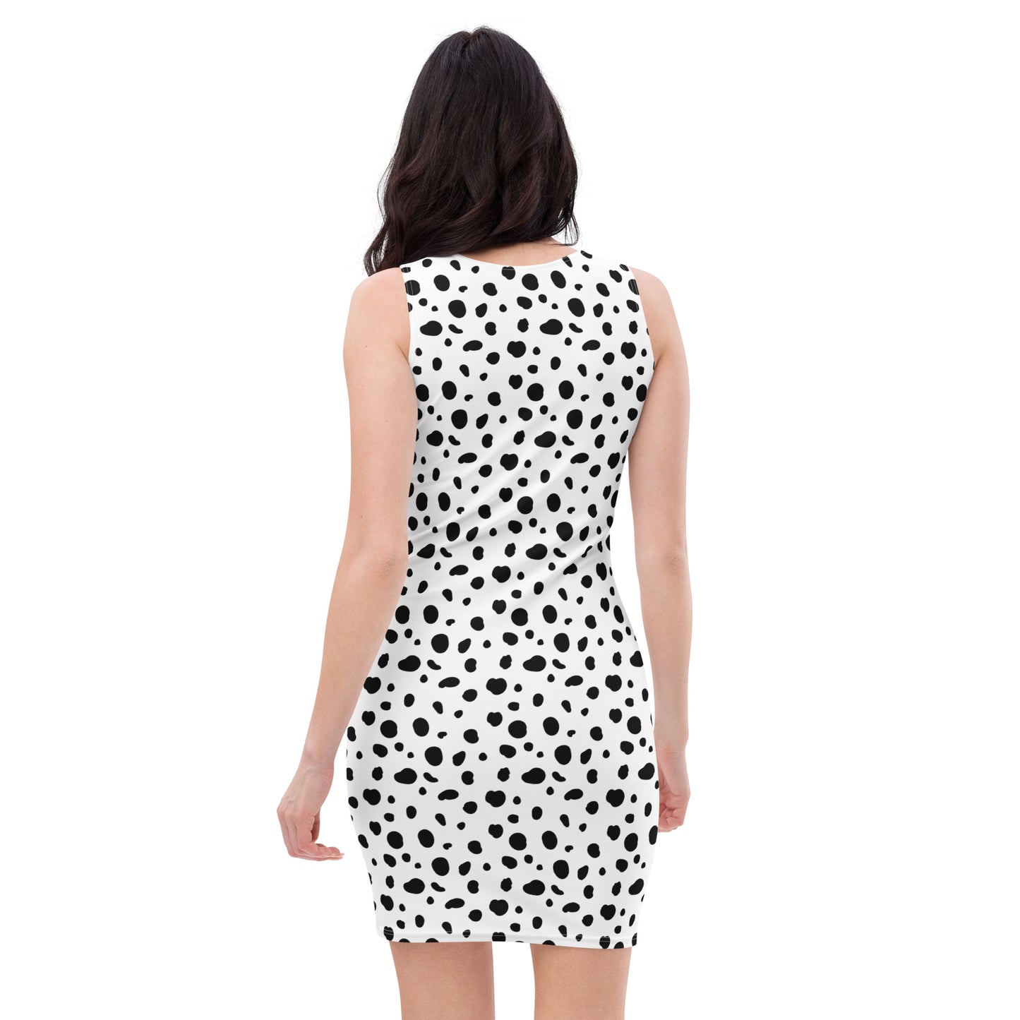 Dalmatian Print Womens Tight Bodycon Dress Halloween Costume - Saiko Studio